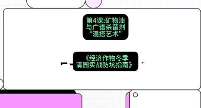 第4节：【替代方案】矿物油与广谱杀菌剂的&ldquo;混搭艺术&rdquo;，课程：《经济作物冬季清园&middot;实战防坑指南》#识农AI
