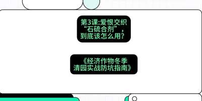第3节：【核武药剂】爱恨交织的&ldquo;石硫合剂&rdquo;，到底该怎么用？，课程：《经济作物冬季清园&middot;实战防坑指南》#识农AI